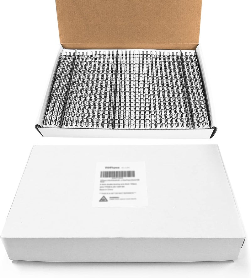 TOTiyea 50 Pack Double Loop Wire Binding Spines, 3/4 Inch Diameter, 2:1 Pitch,21-Loop, Black, 180 Sheets Capacity, Letter Size - Image 5